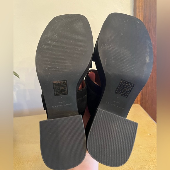 NEW Kurt Geiger Black Suede Leather Platform Mayfair Sandal 7/37 - Picture 12 of 14